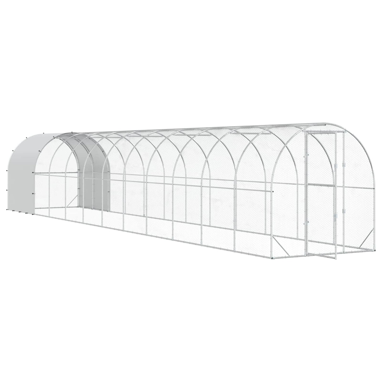 Chicken Coop Silver 1200 x 200 x 200 cm Galvanised Steel