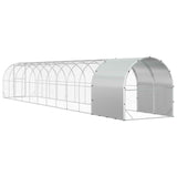 Chicken Coop Silver 1200 x 200 x 200 cm Galvanised Steel - Rear View