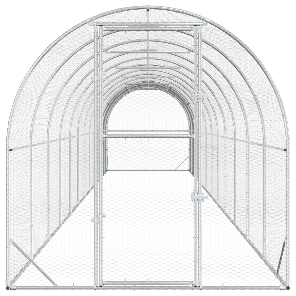 Chicken Coop Silver 1200 x 200 x 200 cm Galvanised Steel
