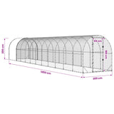 Chicken Coop Silver 1200 x 200 x 200 cm Galvanised Steel - Extra Image