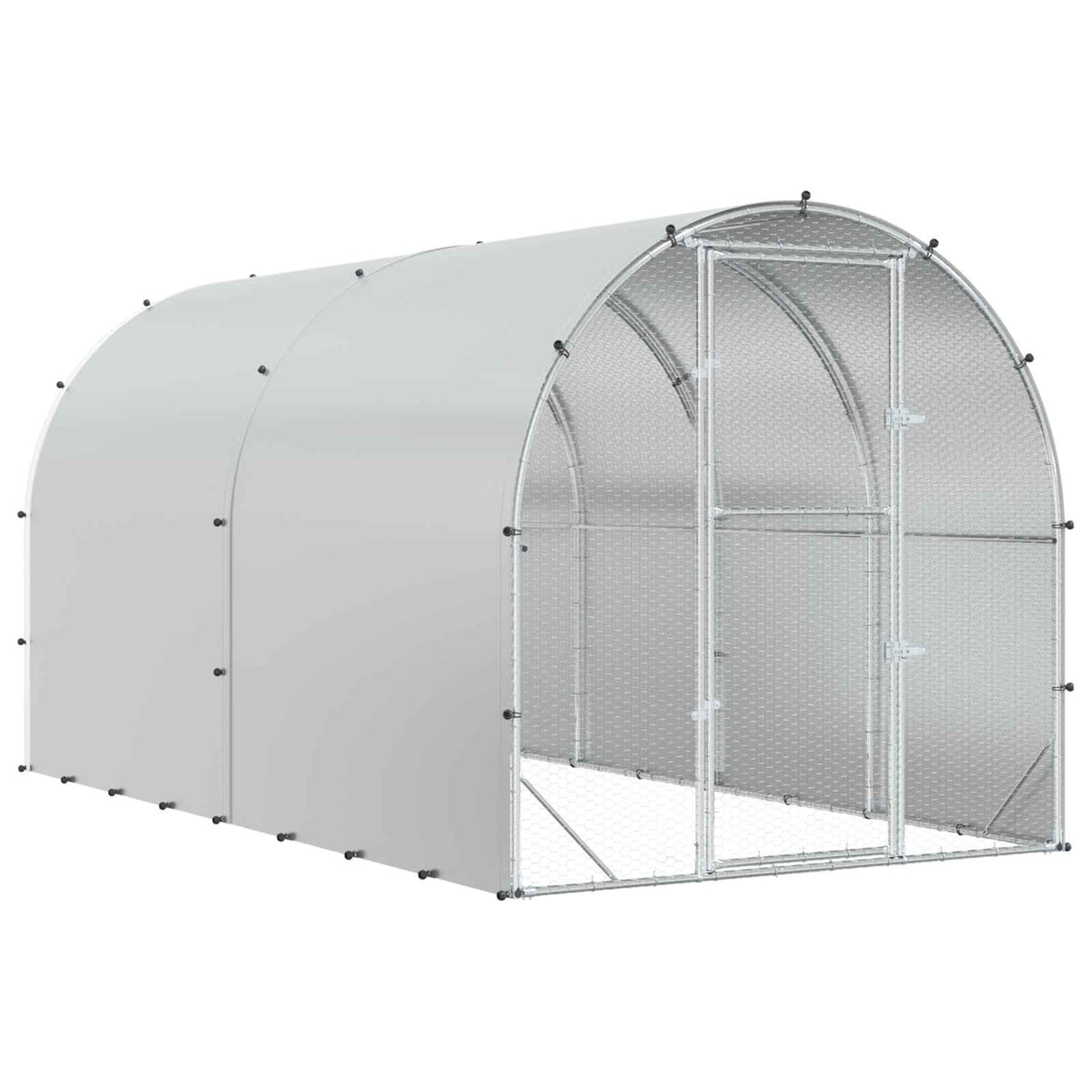 Chicken Coop Silver 400 x 200 x 200 cm Galvanised Steel