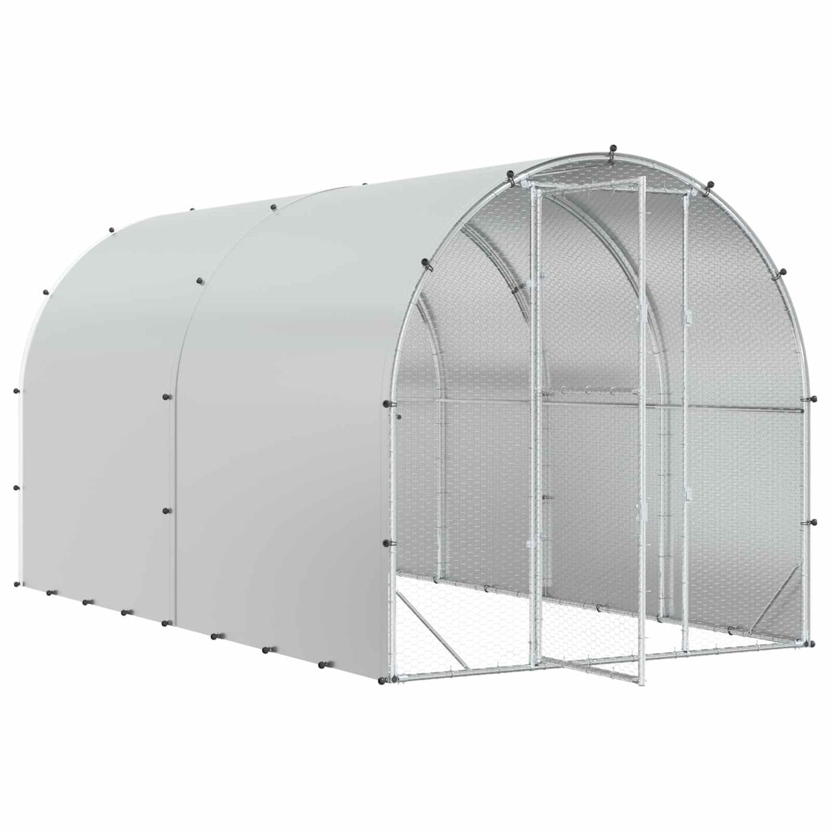 Chicken Coop Silver 400 x 200 x 200 cm Galvanised Steel