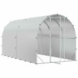Chicken Coop Silver 400 x 200 x 200 cm Galvanised Steel - Side View