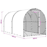 Chicken Coop Silver 400 x 200 x 200 cm Galvanised Steel