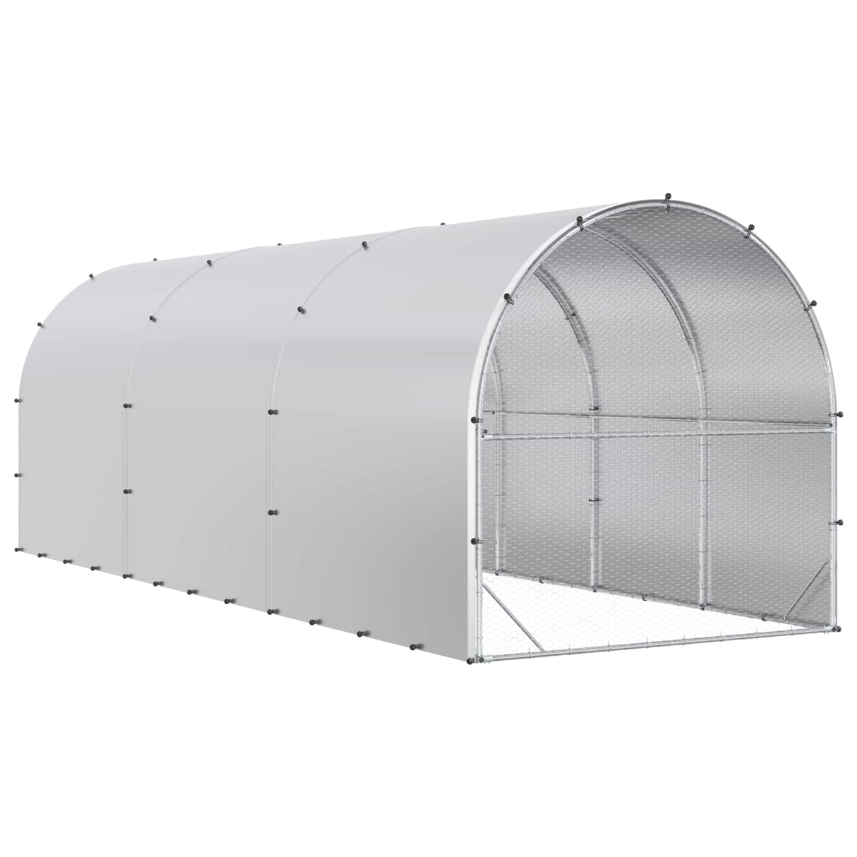 Chicken Coop Silver 600 x 200 x 200 cm Galvanised Steel