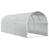 Chicken Coop Silver 600 x 200 x 200 cm Galvanised Steel - Rear View
