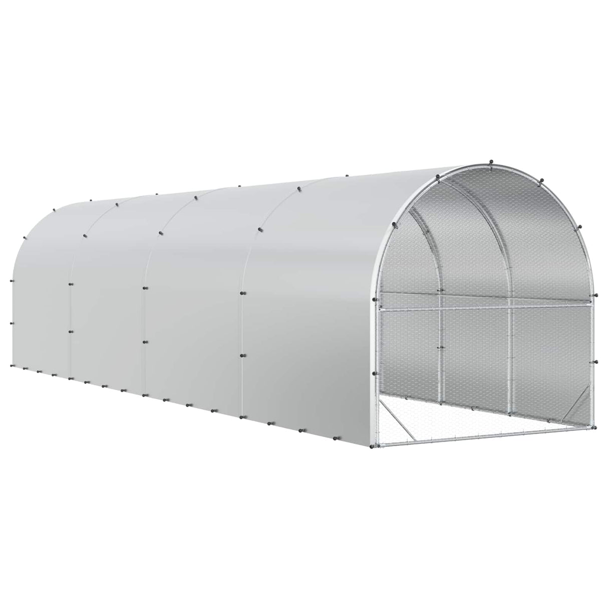 Chicken Coop Silver 800 x 200 x 200 cm Galvanised Steel