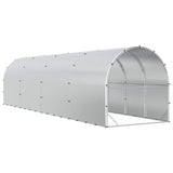 Chicken Coop Silver 800 x 200 x 200 cm Galvanised Steel - Rear View