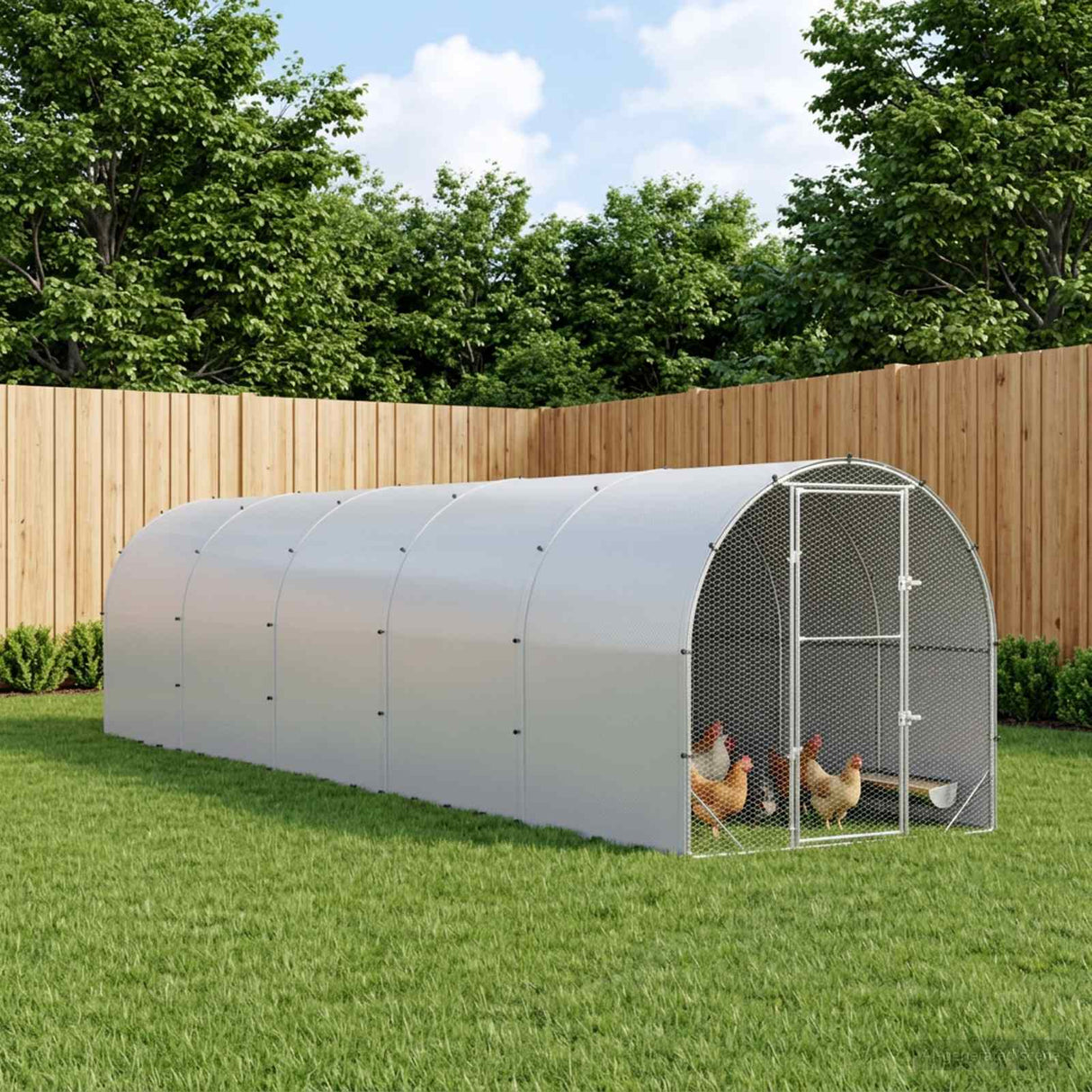 Chicken Coop Silver 1000 x 200 x 200 cm Galvanised Steel