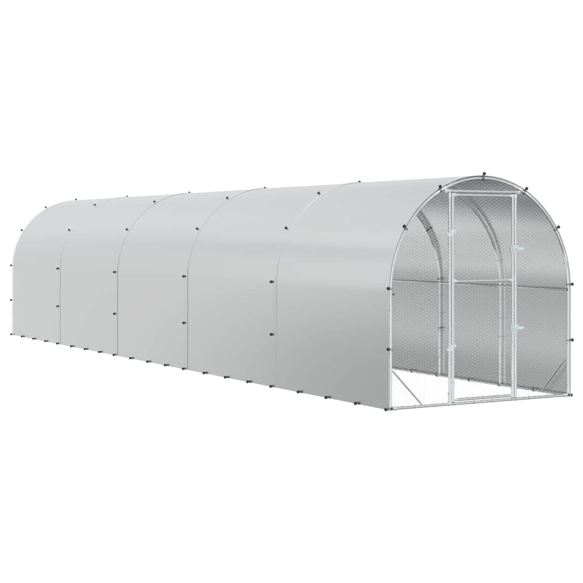Chicken Coop Silver 1000 x 200 x 200 cm Galvanised Steel