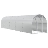 Chicken Coop Silver 1000 x 200 x 200 cm Galvanised Steel - Front View