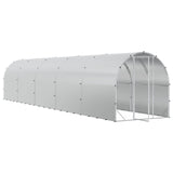 Chicken Coop Silver 1000 x 200 x 200 cm Galvanised Steel - Side View