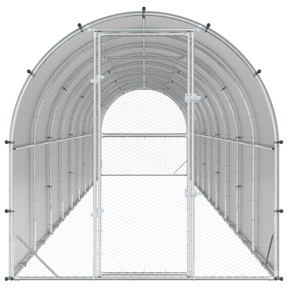 Chicken Coop Silver 1000 x 200 x 200 cm Galvanised Steel