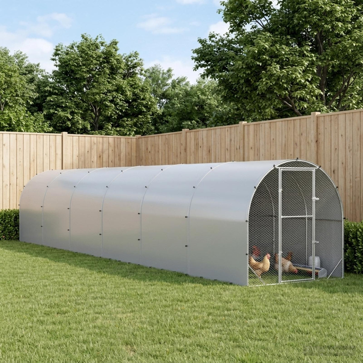 Chicken Coop Silver 1200 x 200 x 200 cm Galvanised Steel