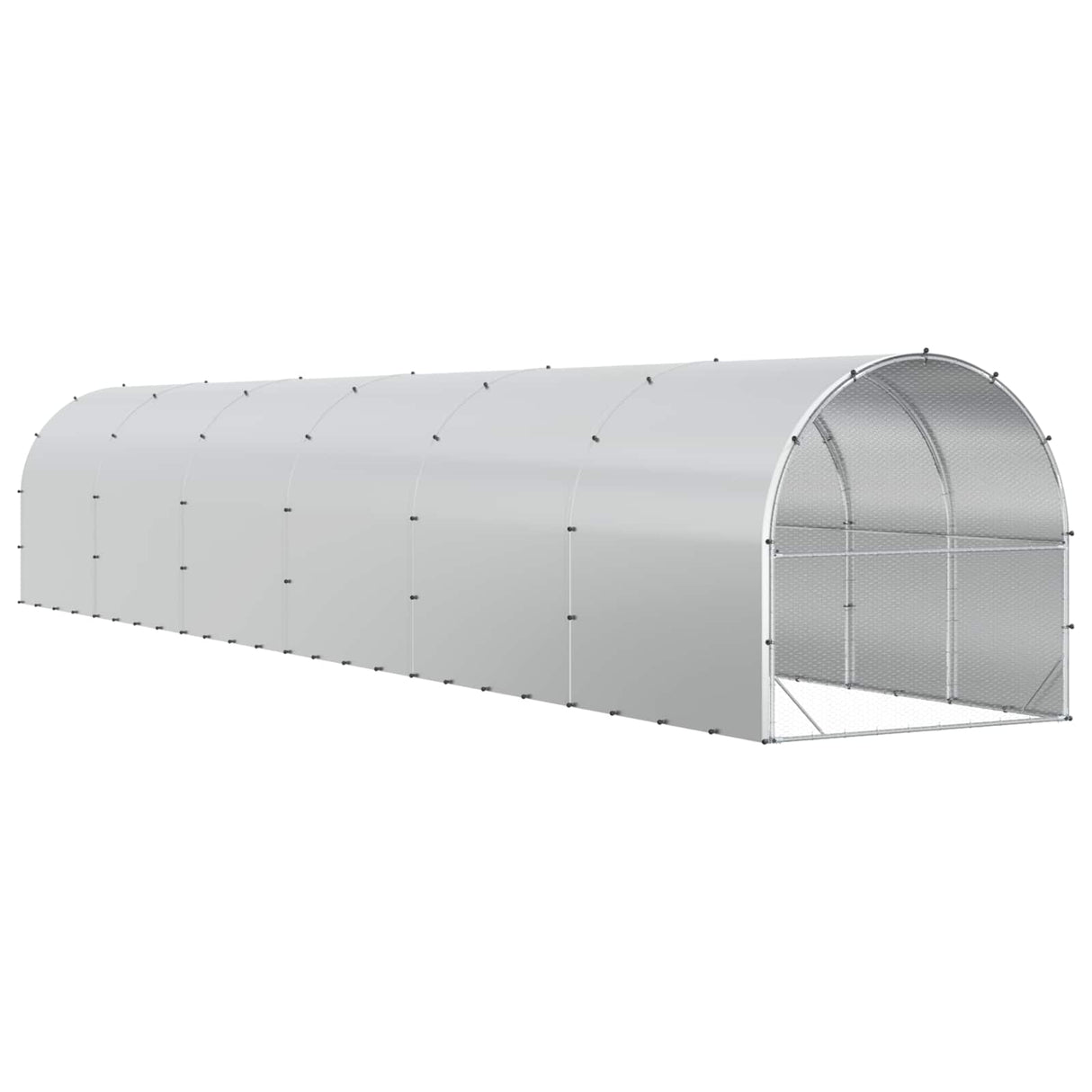 Chicken Coop Silver 1200 x 200 x 200 cm Galvanised Steel