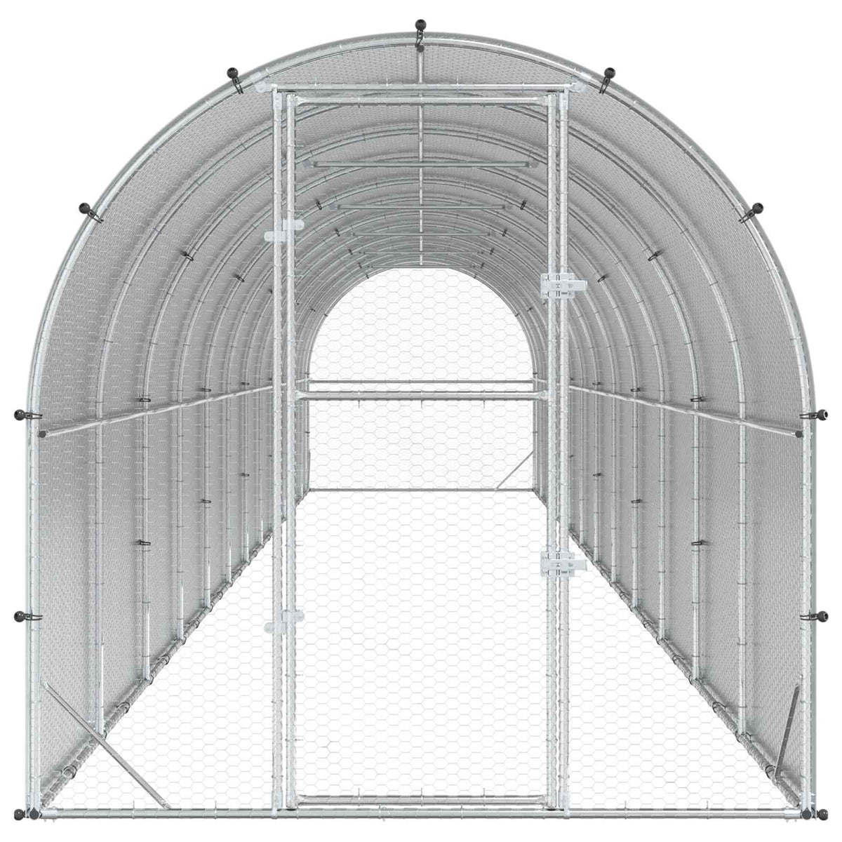 Chicken Coop Silver 1200 x 200 x 200 cm Galvanised Steel