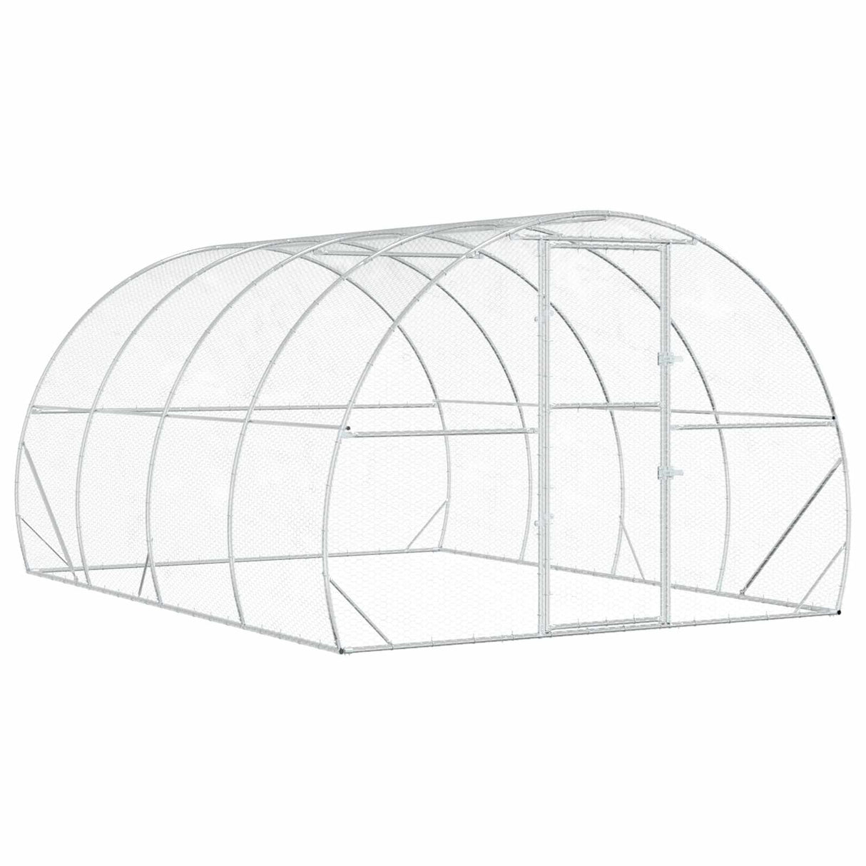 Chicken Coop Silver 400 x 300 x 200 cm Galvanised Steel