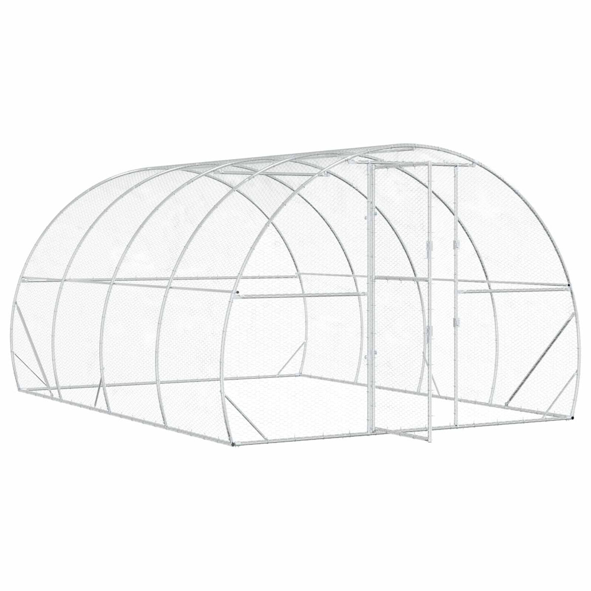 Chicken Coop Silver 400 x 300 x 200 cm Galvanised Steel