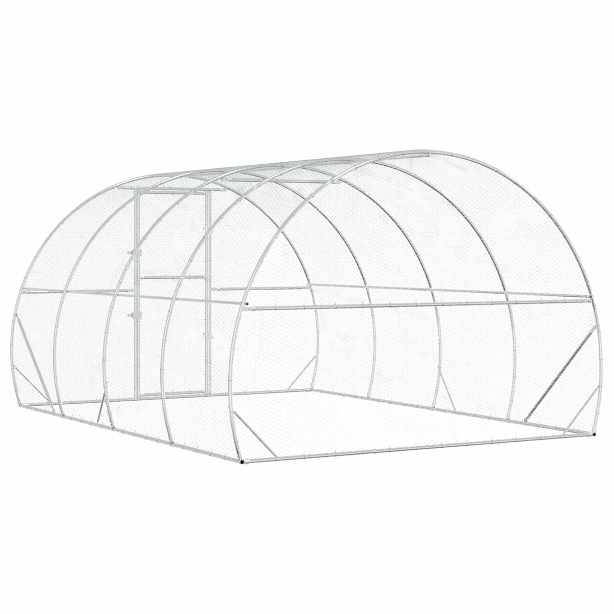 Chicken Coop Silver 400 x 300 x 200 cm Galvanised Steel