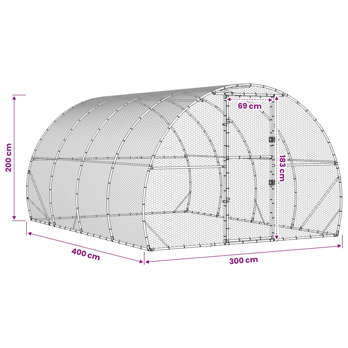 Chicken Coop Silver 400 x 300 x 200 cm Galvanised Steel