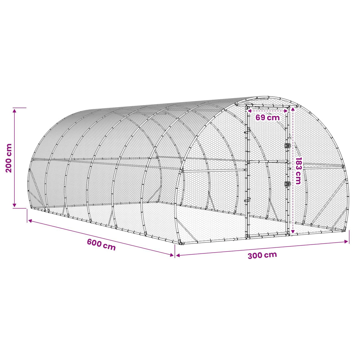 Chicken Coop Silver 600 x 300 x 200 cm Galvanised Steel