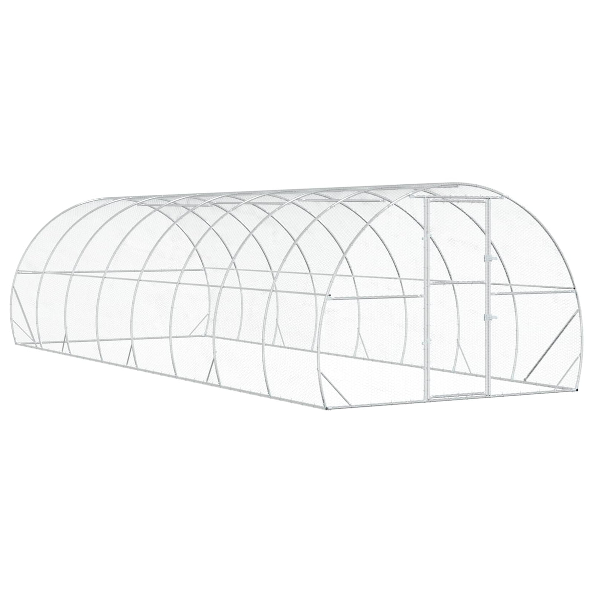 Chicken Coop Silver 800 x 300 x 200 cm Galvanised Steel