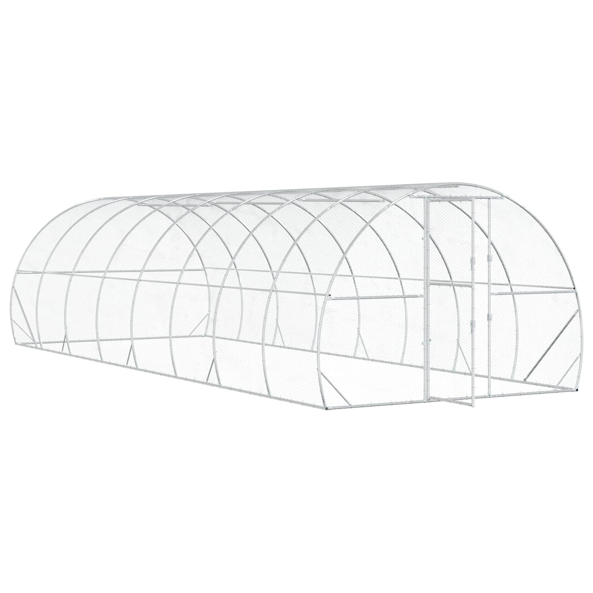 Chicken Coop Silver 800 x 300 x 200 cm Galvanised Steel
