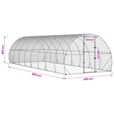 Chicken Coop Silver 800 x 300 x 200 cm Galvanised Steel