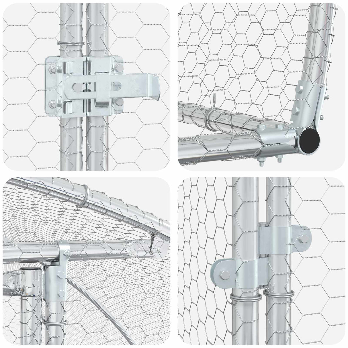 Chicken Coop Silver 1000 x 300 x 200 cm Galvanised Steel