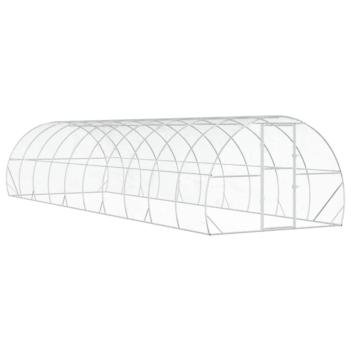 Chicken Coop Silver 1000 x 300 x 200 cm Galvanised Steel