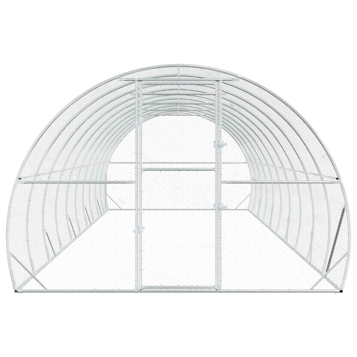 Chicken Coop Silver 1000 x 300 x 200 cm Galvanised Steel