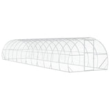 Chicken Coop Silver 1200 x 300 x 200 cm Galvanised Steel - Front View