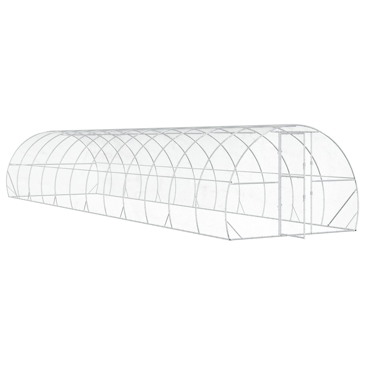 Chicken Coop Silver 1200 x 300 x 200 cm Galvanised Steel