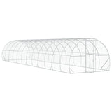 Chicken Coop Silver 1200 x 300 x 200 cm Galvanised Steel - Side View