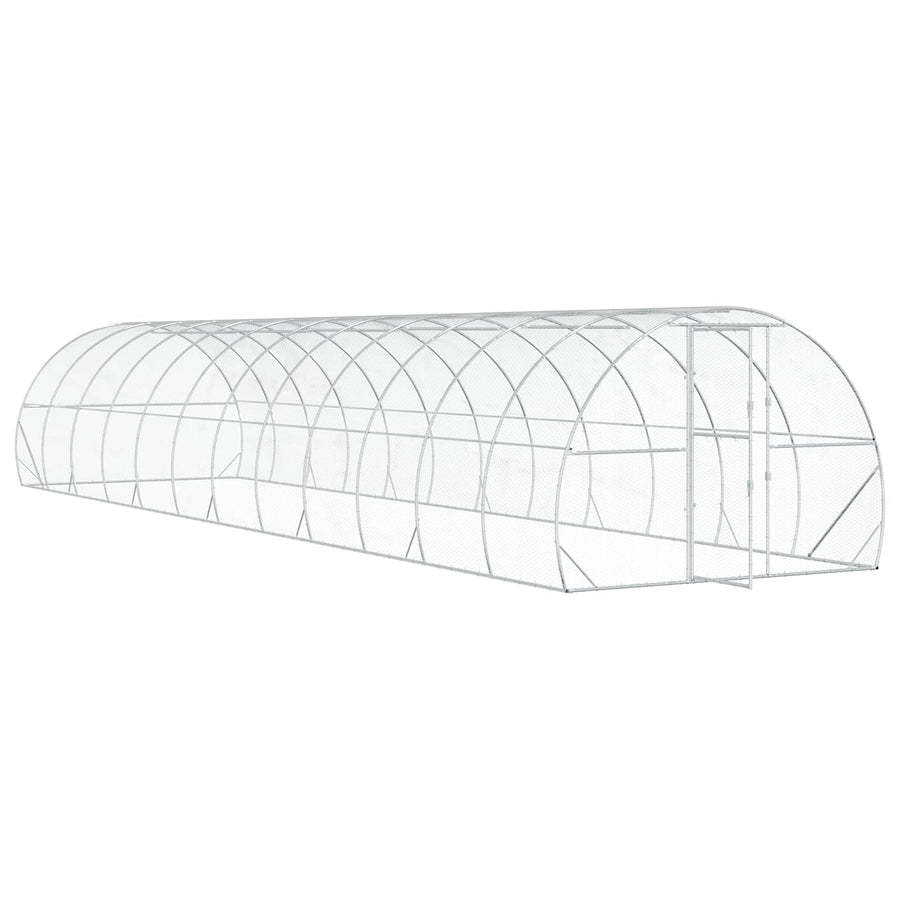 Chicken Coop Silver 1200 x 300 x 200 cm Galvanised Steel