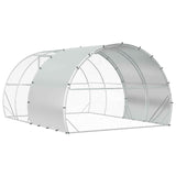 Chicken Coop Silver 400 x 300 x 200 cm Galvanised Steel - Rear View