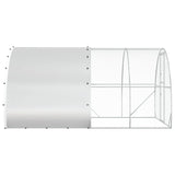 Chicken Coop Silver 400 x 300 x 200 cm Galvanised Steel - 45-Degree Angle