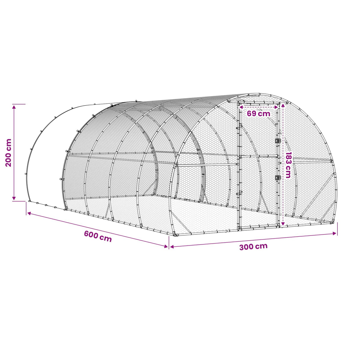 Chicken Coop Silver 600 x 300 x 200 cm Galvanised Steel
