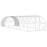 Chicken Coop Silver 1000 x 300 x 200 cm Galvanised Steel - Front View