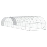Chicken Coop Silver 1200 x 300 x 200 cm Galvanised Steel - Front View