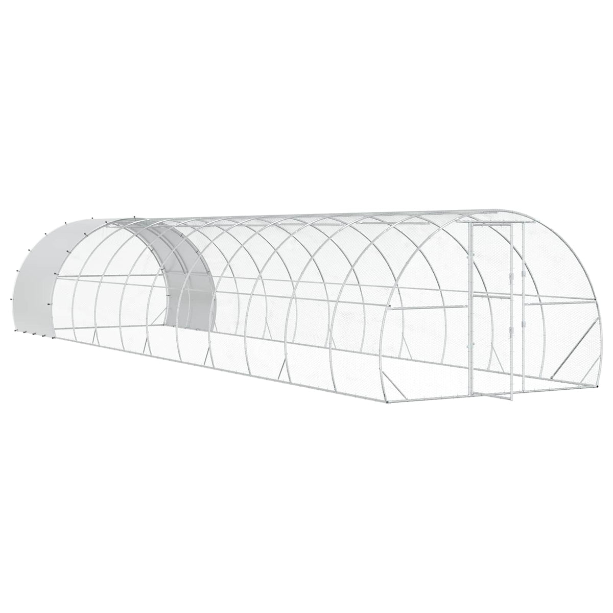 Chicken Coop Silver 1200 x 300 x 200 cm Galvanised Steel