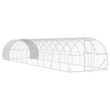 Chicken Coop Silver 1200 x 300 x 200 cm Galvanised Steel - Side View