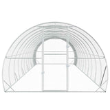 Chicken Coop Silver 1200 x 300 x 200 cm Galvanised Steel - Top-Down View
