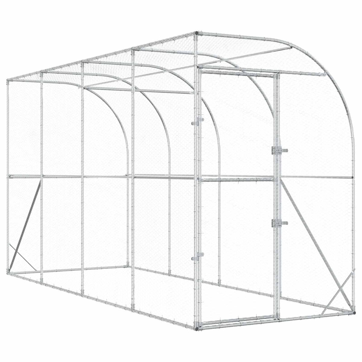 Against Wall Chicken Coop Silver 600 x 150 x 215 cm