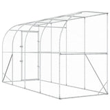 Against Wall Chicken Coop Silver 600 x 150 x 215 cm - Rear View