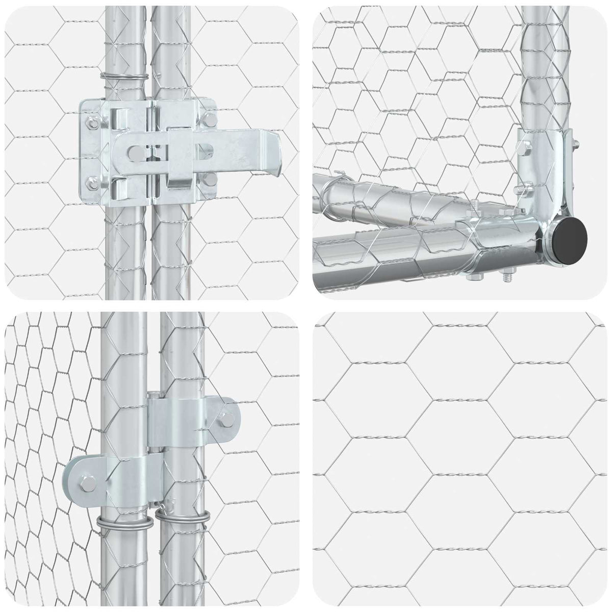 Against Wall Chicken Coop Silver 600 x 150 x 215 cm