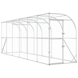 Against Wall Chicken Coop Silver 600 x 150 x 215 cm - Front View