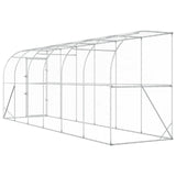 Against Wall Chicken Coop Silver 600 x 150 x 215 cm