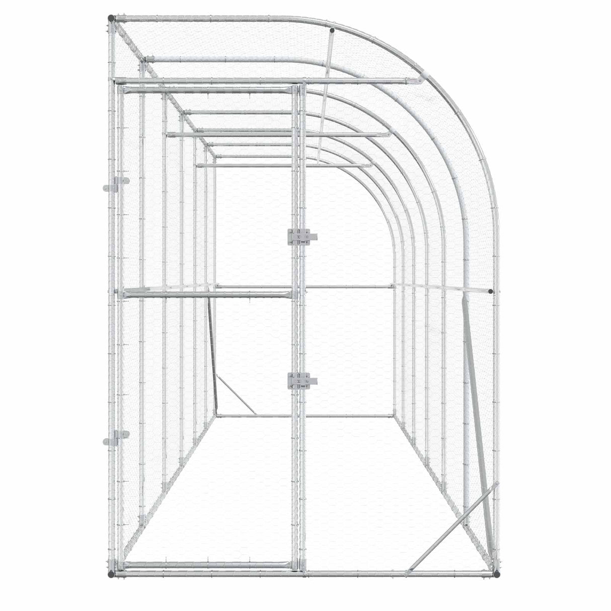 Against Wall Chicken Coop Silver 600 x 150 x 215 cm