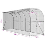 Against Wall Chicken Coop Silver 600 x 150 x 215 cm - Low Angle